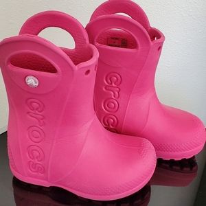 Crocs Toddler Rain Boots Pink Size 7